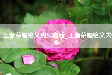 王者荣耀铭文购买省钱_王者荣耀铭文大全