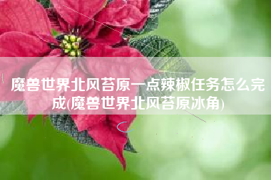 魔兽世界北风苔原一点辣椒任务怎么完成(魔兽世界北风苔原冰角)