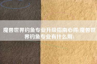 魔兽世界钓鱼专业升级指南心得(魔兽世界钓鱼专业有什么用)