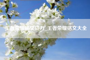 王者荣耀铭文战力_王者荣耀铭文大全