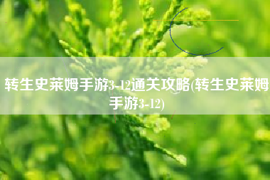 转生史莱姆手游3-12通关攻略(转生史莱姆手游3-12)