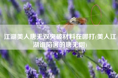 江湖美人唐无双突破材料在哪打(美人江湖谁陷害的唐无烟)
