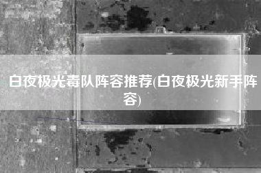 白夜极光毒队阵容推荐(白夜极光新手阵容)