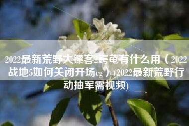 2022最新荒野大镖客2鳄龟有什么用（2022战地5如何关闭开场cg）(2022最新荒野行动抽军需视频)