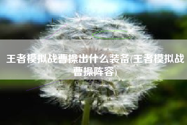 王者模拟战曹操出什么装备(王者模拟战曹操阵容)