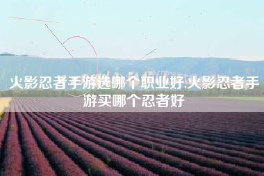 火影忍者手游选哪个职业好,火影忍者手游买哪个忍者好