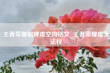 王者荣耀貂蝉虚空肉铭文_王者荣耀虚无法杖