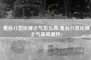 鬼谷八荒化神之气怎么得(鬼谷八荒化神之气最高属性)