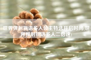世界弹射物语多人领主特选开启时间(世界弹射物语多人二倍速)