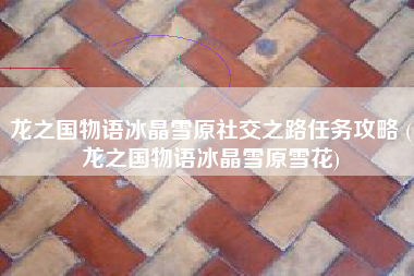 龙之国物语冰晶雪原社交之路任务攻略 (龙之国物语冰晶雪原雪花)