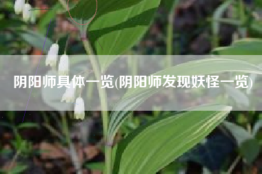 阴阳师具体一览(阴阳师发现妖怪一览)