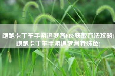 跑跑卡丁车手游追梦者EBS获取方法攻略(跑跑卡丁车手游追梦者特殊色)