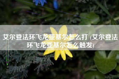 艾尔登法环飞龙亚基尔怎么打 (艾尔登法环飞龙亚基尔怎么触发)