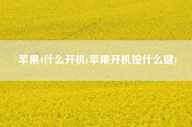 苹果4什么开机(苹果开机按什么键)