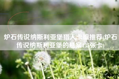 炉石传说纳斯利亚堡猎人卡组推荐(炉石传说纳斯利亚堡的悬案135张卡)