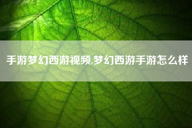 手游梦幻西游视频,梦幻西游手游怎么样