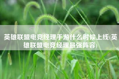 英雄联盟电竞经理手游什么时候上线(英雄联盟电竞经理最强阵容)