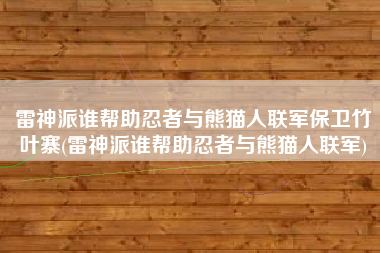 雷神派谁帮助忍者与熊猫人联军保卫竹叶寨(雷神派谁帮助忍者与熊猫人联军)