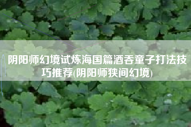 阴阳师幻境试炼海国篇酒吞童子打法技巧推荐(阴阳师狭间幻境)