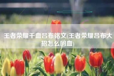 王者荣耀千血吕布铭文(王者荣耀吕布大招怎么回血)