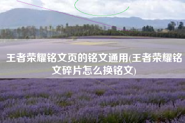 王者荣耀铭文页的铭文通用(王者荣耀铭文碎片怎么换铭文)