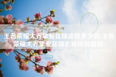 王者荣耀大乔挚爱花嫁皮肤多少钱(王者荣耀大乔挚爱花嫁去掉所有服装)