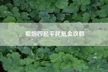 狼烟四起平民氪金攻略