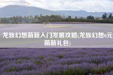 龙族幻想萌新入门发展攻略(龙族幻想6元萌新礼包)