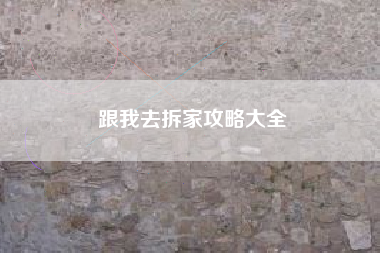 跟我去拆家攻略大全