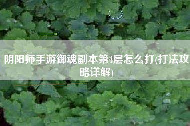 阴阳师手游御魂副本第4层怎么打(打法攻略详解)
