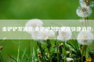 金铲铲发消息(金铲铲怎么更改快捷消息)