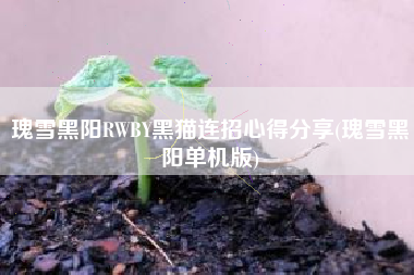 瑰雪黑阳RWBY黑猫连招心得分享(瑰雪黑阳单机版)