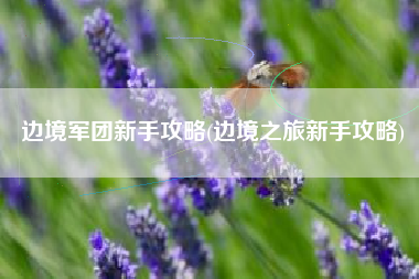 边境军团新手攻略(边境之旅新手攻略)