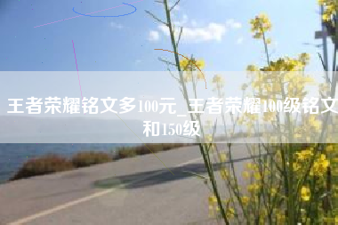 王者荣耀铭文多100元_王者荣耀100级铭文和150级 王者荣耀铭文多100元_王者荣耀100级铭文和150级