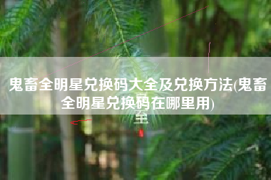 鬼畜全明星兑换码大全及兑换方法(鬼畜全明星兑换码在哪里用)