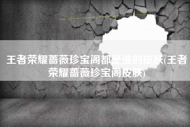 王者荣耀蔷薇珍宝阁都是谁的皮肤(王者荣耀蔷薇珍宝阁皮肤)