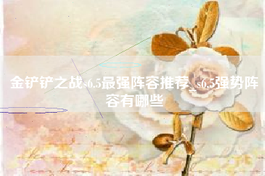 金铲铲之战s6.5最强阵容推荐_s6.5强势阵容有哪些