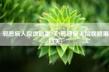 邪恶疯人院攻略第3关(邪恶疯人院攻略第四关)