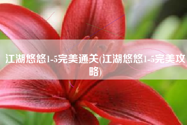 江湖悠悠1-5完美通关(江湖悠悠1-5完美攻略)