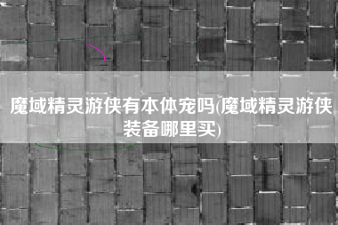 魔域精灵游侠有本体宠吗(魔域精灵游侠装备哪里买)