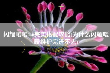 闪耀暖暖4-6完美搭配攻略(为什么闪耀暖暖维护完进不去)