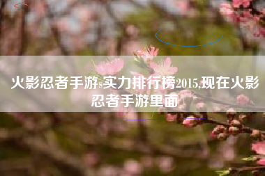火影忍者手游s实力排行榜2015,现在火影忍者手游里面