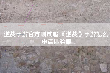 逆战手游官方测试服,《逆战》手游怎么申请体验服