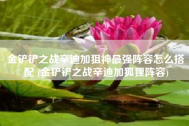 金铲铲之战辛迪加狙神最强阵容怎么搭配 (金铲铲之战辛迪加狐狸阵容)