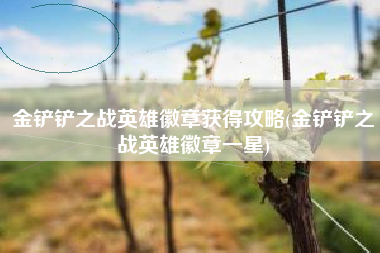 金铲铲之战英雄徽章获得攻略(金铲铲之战英雄徽章一星)