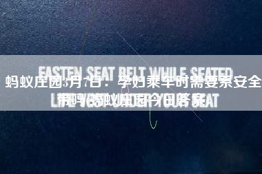 蚂蚁庄园3月7日：孕妇乘车时需要系安全带吗(蚂蚁庄园今日答案)