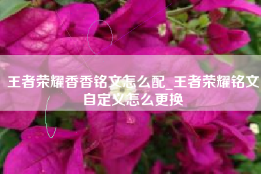 王者荣耀香香铭文怎么配_王者荣耀铭文自定义怎么更换