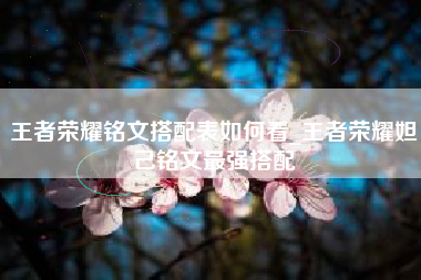 王者荣耀铭文搭配表如何看_王者荣耀妲己铭文最强搭配