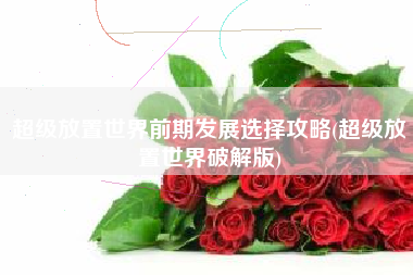 超级放置世界前期发展选择攻略(超级放置世界破解版)