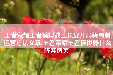 王者荣耀王者模拟战三长安开局转蜀刺运营方法文章(王者荣耀王者模拟器什么阵容厉害)